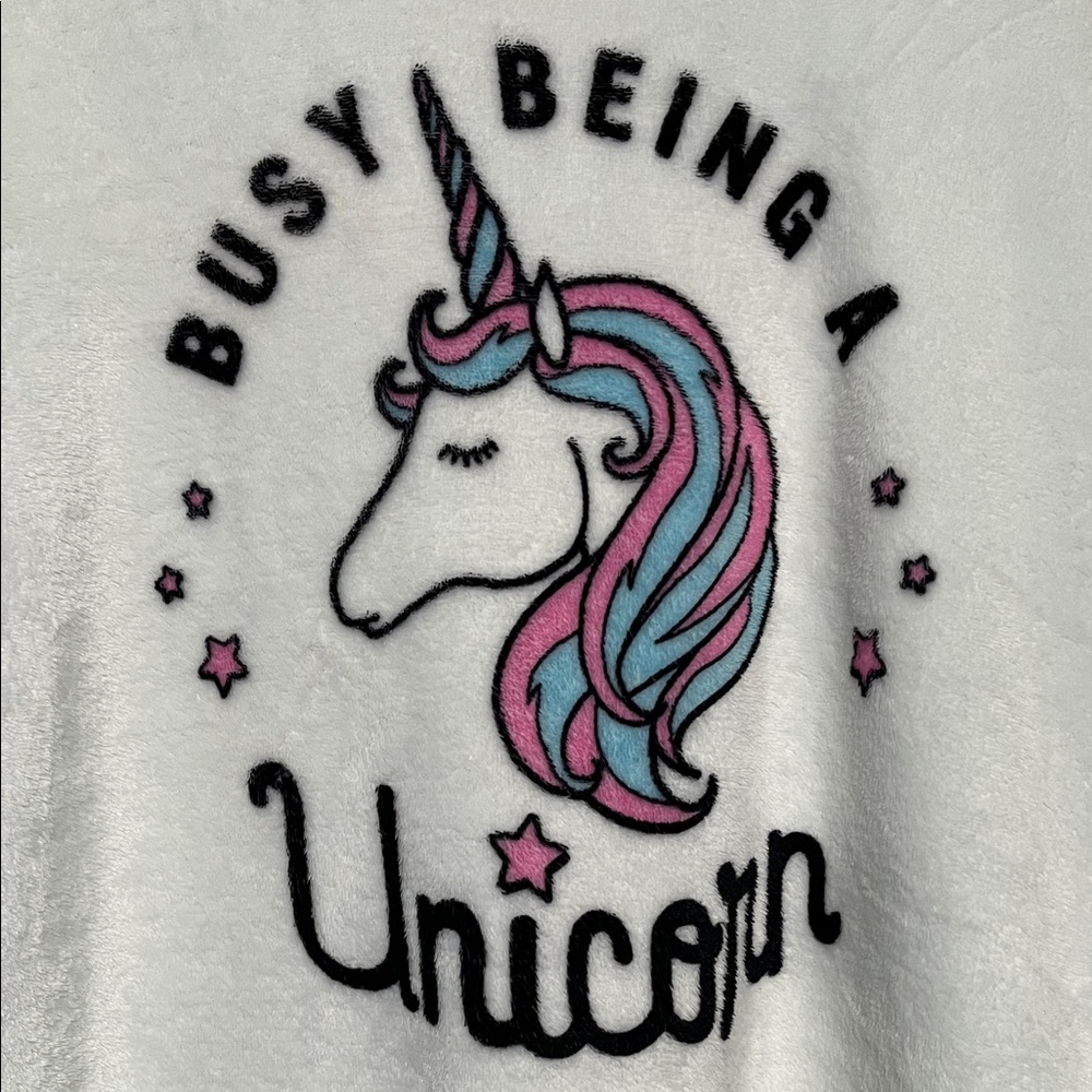 Sweatshirt with Unicorn Design XXL white Wound Up soft fuzzy pullover - Picture 2 of 8